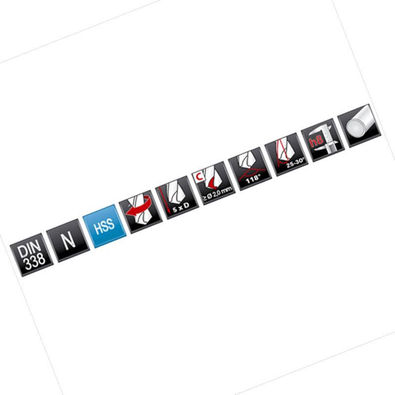 泰诺(TENO)高速钢DIN338直柄麻花钻 TiN涂层 1.50*40.0mm 106214015 (单位:个)图片