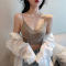 波迷娜(BOMINA)小吊带背心女2021春夏新款外穿内搭2021春夏新款交叉美背女打底内搭吊带背心外穿白色网红上衣潮