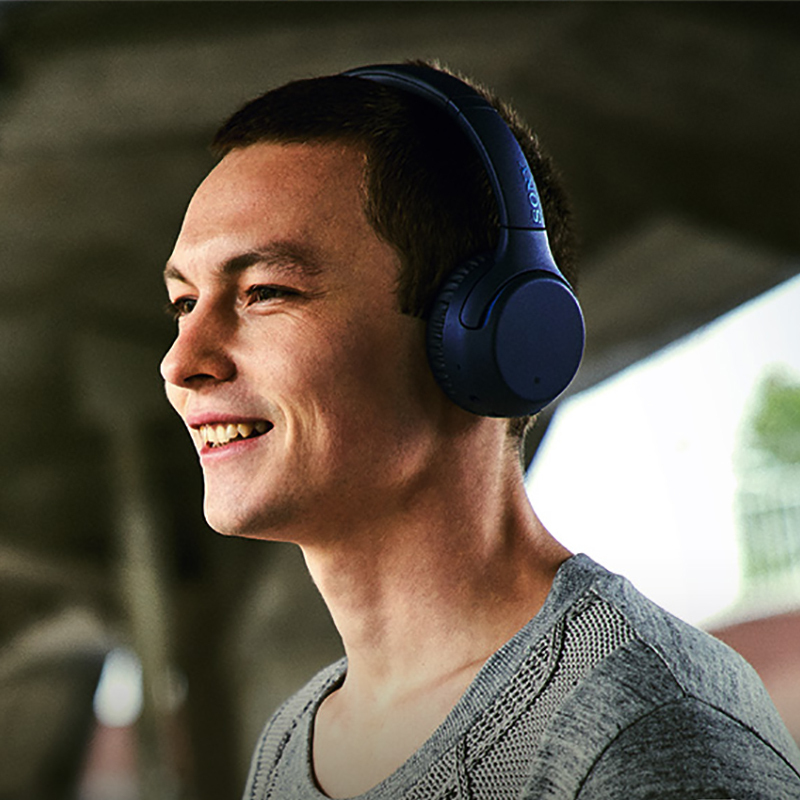 sony索尼whxb700头戴式无线蓝牙耳机重低音耳麦蓝色