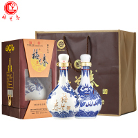 梅兰春 龙瓶46度龙行九州 500ml 双瓶装(送礼袋) 芝麻香型白酒 20年陈酿 梅兰芳故乡美酒[新旧包装随机发]