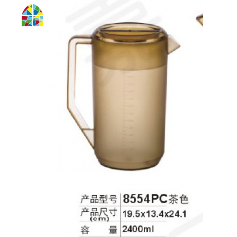 夏季凉水壶冷水壶塑料大容量耐热PC防暴泡茶壶果汁壶超大3升/5L FENGHOU 茶色2400ML烧水壶