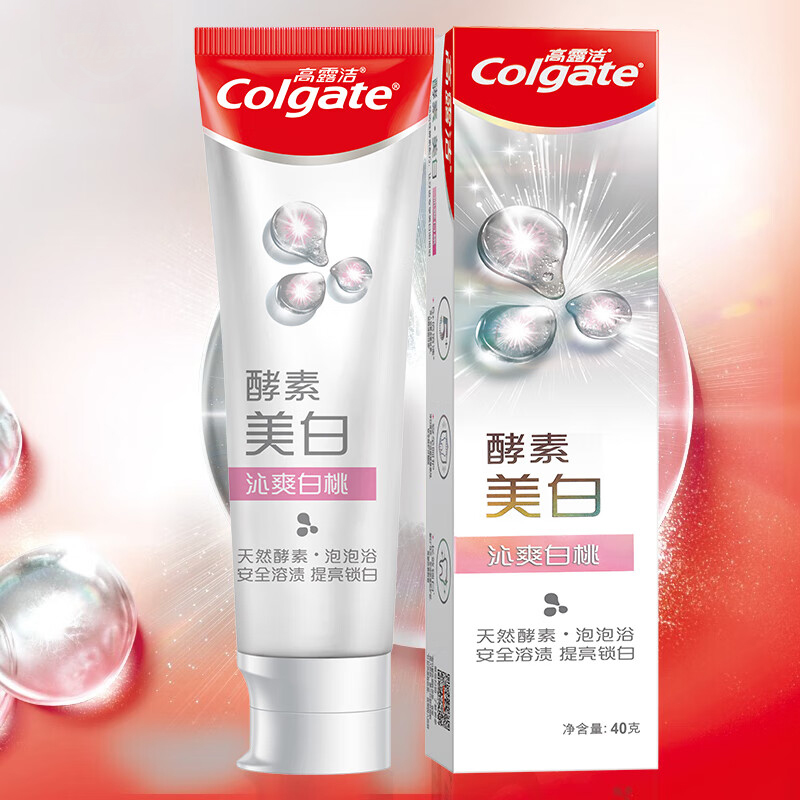 TTyoop 高露洁沁爽白桃味40g支活性酵素美白牙膏高清大图