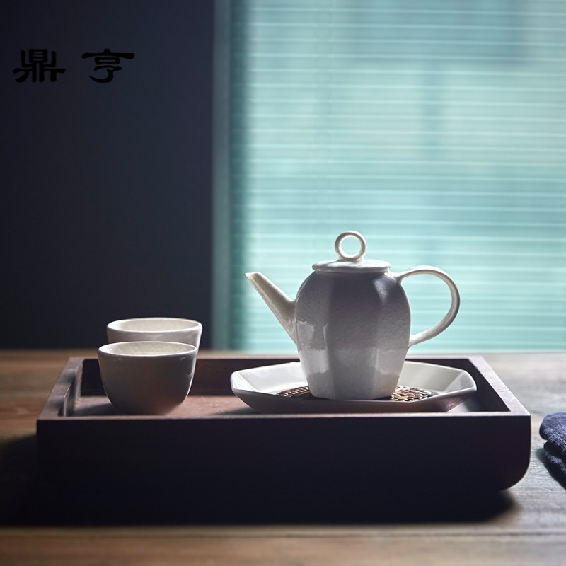 鼎亨陶瓷开片泡茶壶日式功夫茶具红茶小号泡茶器冰裂纹单壶八角壶