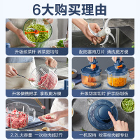 苏泊尔(SUPOR)绞肉机2.2L家用玻璃碗料理机辅食机大容量多能电动搅拌机碎肉机JR55U-Q(绞菜杆+切丝)