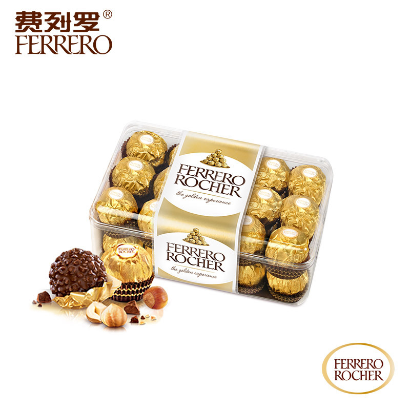 费列罗ferrerorocher费列罗榛果威化巧克力30粒休闲零食香浓美味甜蜜