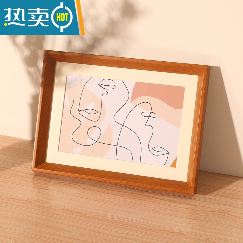 敬平画框装裱a4挂墙a3大相框裱画4K素描油画外框8K实木色定制任意尺寸 黑胡桃 30寸[内径50.8*76.2]挂墙高清大图