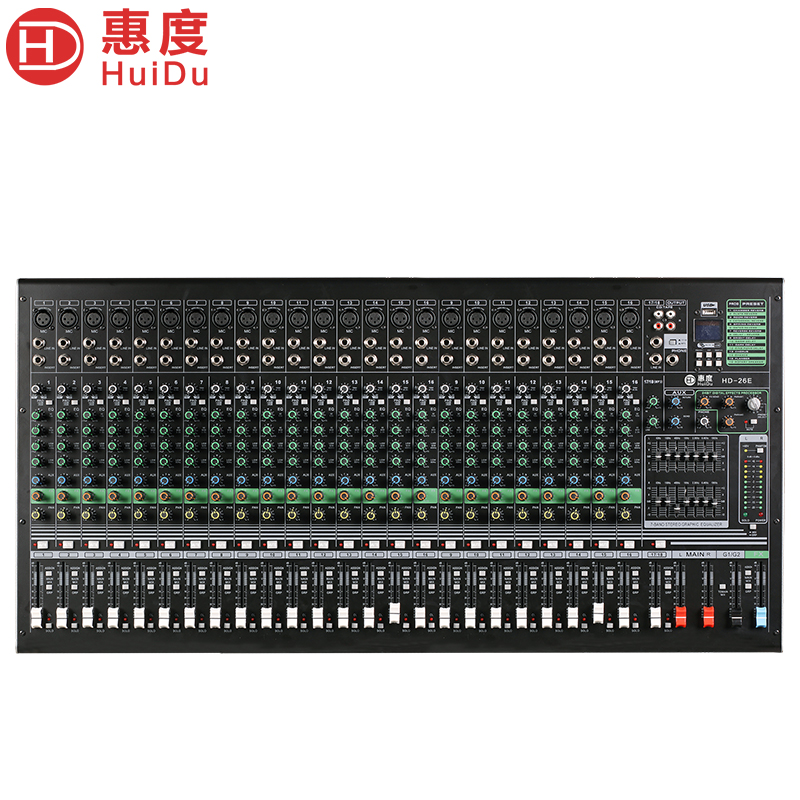 惠度(HuiDu)HD-26E专业26路模拟调音台双编组输出调音台带录音蓝牙多功能DSP数字混响效果均衡调音器高清大图