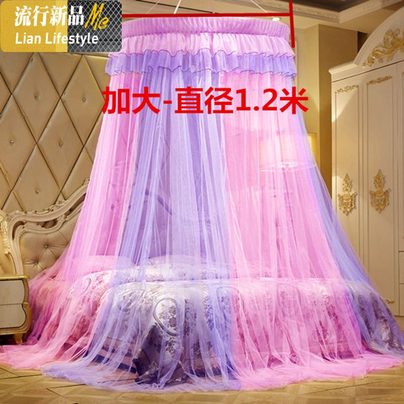 吊顶免安装2米圆顶蚊帐1.8m床双人家用超大加大2.0*2.2文帐子1.5x 三维工匠