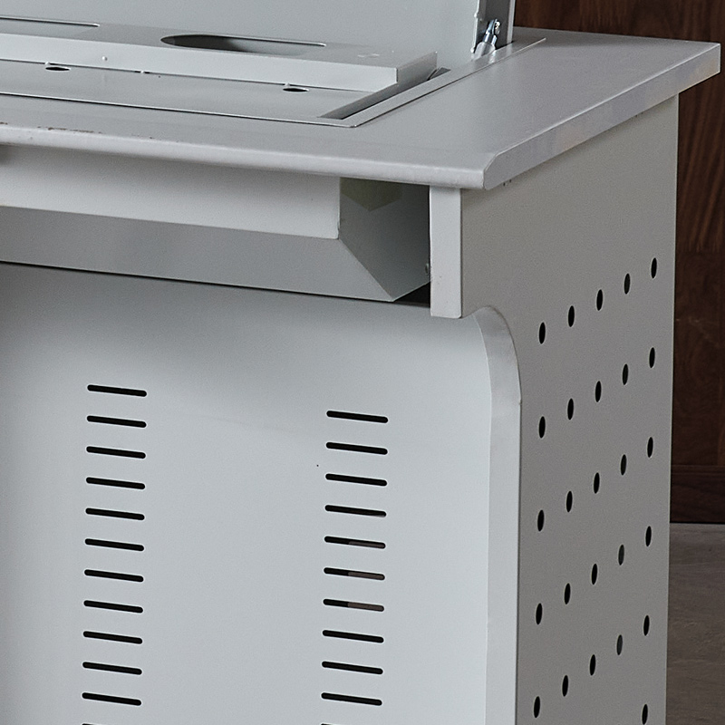 臻远 ZY-FZZC-12 翻转桌显示器隐藏式培训桌 004灰白色 2300*600*750高清大图