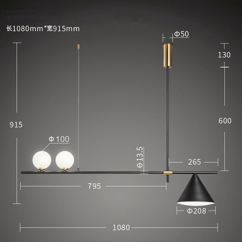 名家 MLP1446黑色灯罩创意个性三头吊灯 全屋成套灯具现代简约卧室餐厅铁艺书房灯饰灯具创意大气轻奢吊灯