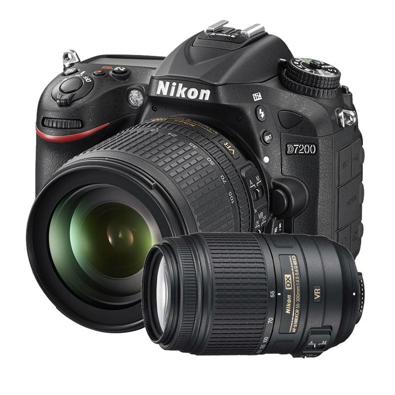 尼康(Nikon) D7200(18-105mm+55-300mm)数码单反相机 双镜头套装 约2416万像素
