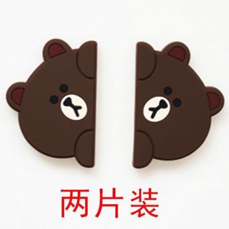 车门防撞条汽车防刮蹭擦条后视镜装饰条通用型卡通防擦条可爱女贴 布朗熊(两片装)