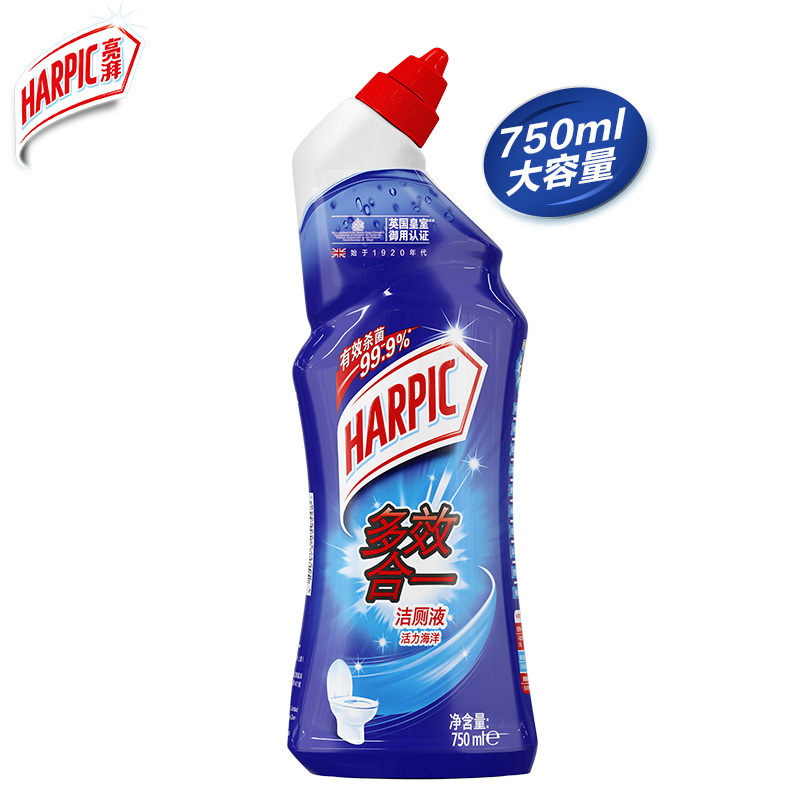 HARPIC多效合一洁厕液活力海洋750ml百年洁厕品牌 洁厕液洁厕剂马桶清洁剂洁厕灵洁厕宝洁厕神器去异味去渍