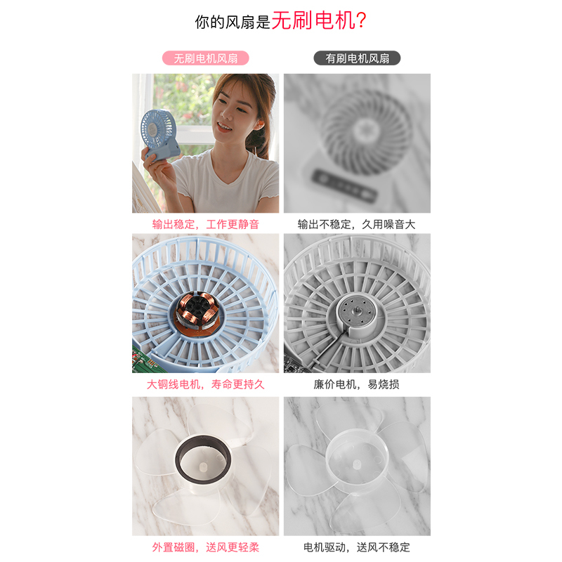 usb迷你可充电小型电扇手拿手持随身创意美术台风扇