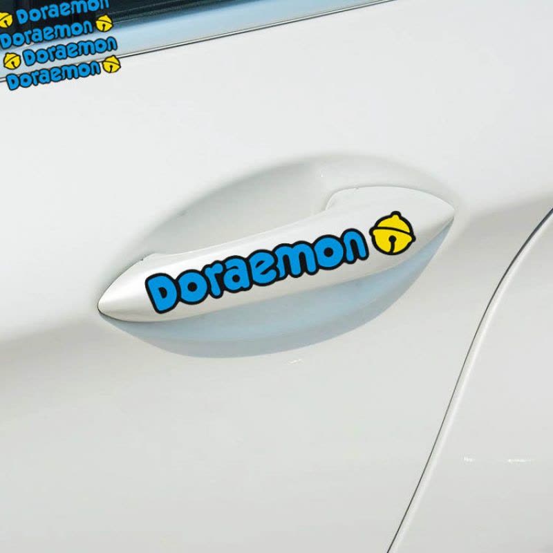 汽车把手贴纸划痕遮挡贴卡通装饰外拉手创意个性文字改装通用型 机器人门把手4片图片