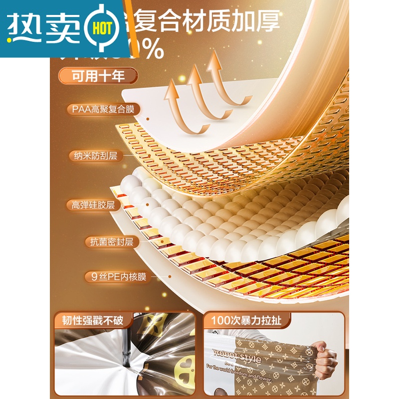 敬平[]真空压缩袋收纳袋棉被子衣物衣服家用抽气专用袋子 粉10件[5特大+3中+2小] 漏气免费换新高清大图