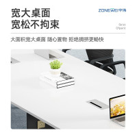 绵冠MIANGUAN议桌洽谈桌简易钢架桌员工桌长条培训桌红樱桃色