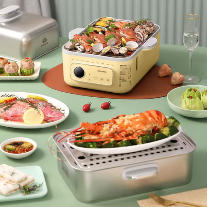 大宇多功能电蒸锅(茉莉黄)DYZG-1568高清大图