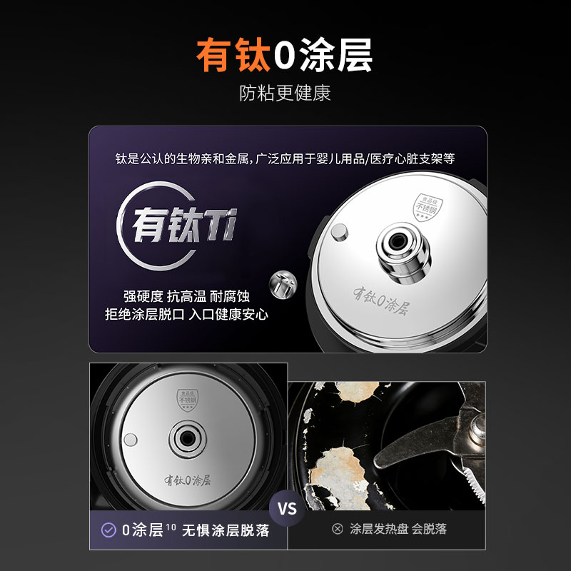 九阳(Joyoung)1.75L小旋风破壁机有钛0涂层变频轻音家用全自动免煮豆浆机智能降噪料理机触控屏PB-UL5B70高清大图
