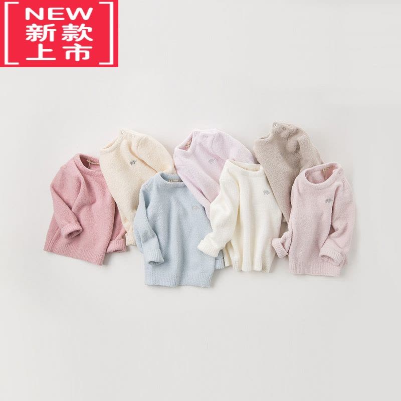 可莉允童装儿童毛衣外套男童女童冬装雪尼尔针织衫套头打底衫图片