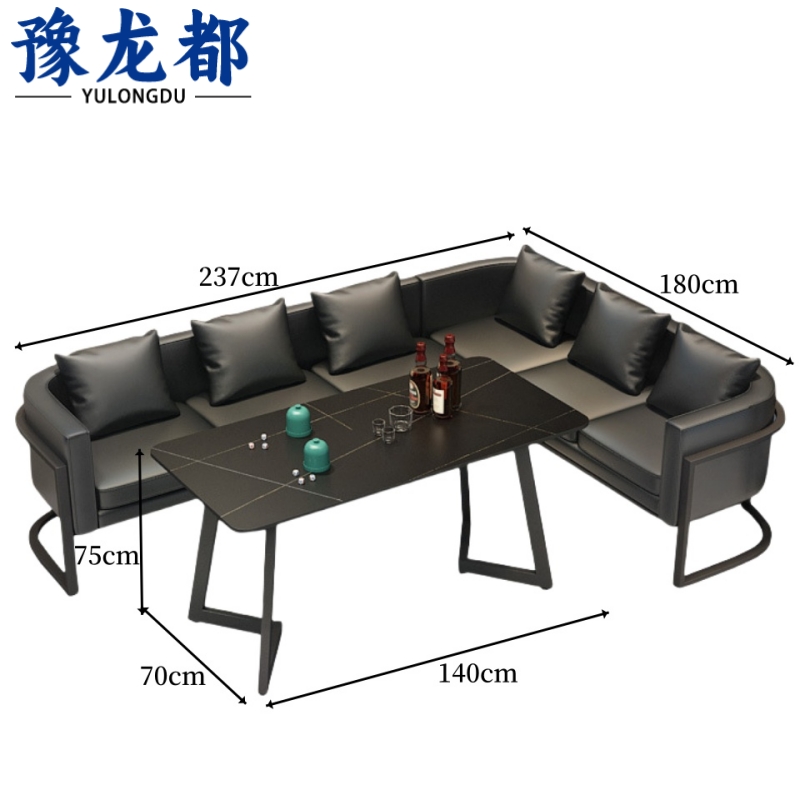 豫龙都休闲沙发L型套高清大图