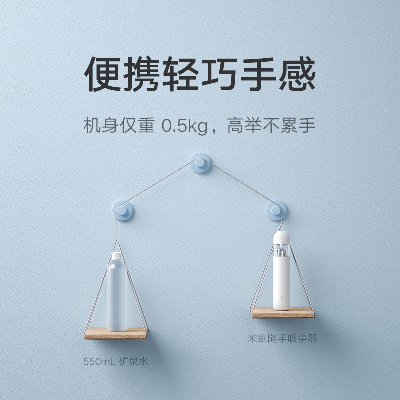 小米米家随手吸尘器小型家用大吸力车用充电大功率手持无线吸尘器高清大图