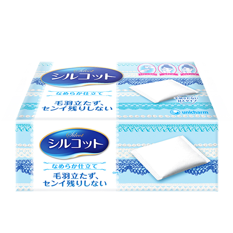 尤妮佳(unicharm)丝滑型化妆棉 82片 (卸妆棉 洗脸护肤补妆多用途洁面)高清大图