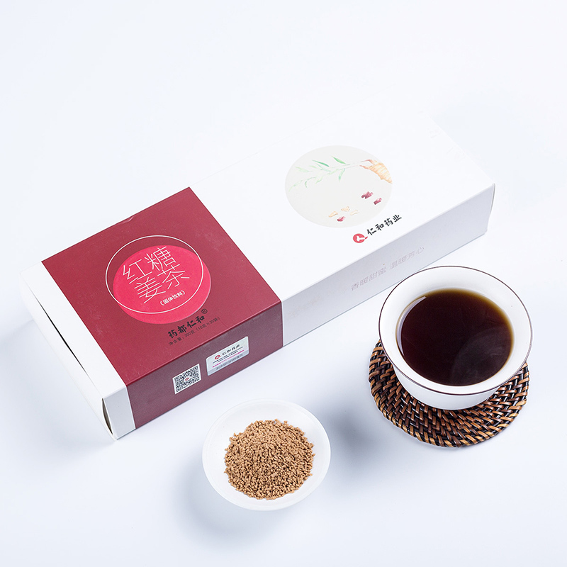 药都仁和 红糖姜茶大姨妈茶姜糖月经红糖速溶姜母茶老姜汤生姜水姜汁 保健茶饮 三盒/90袋*10g 三盒装900g