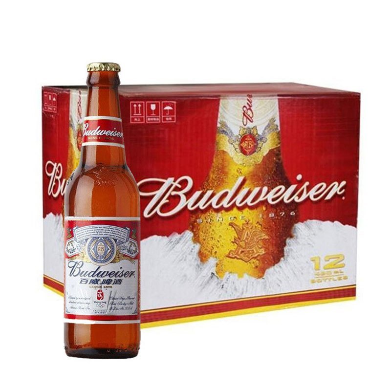 【中粮我买网】百威啤酒 460ml*12瓶 整箱装