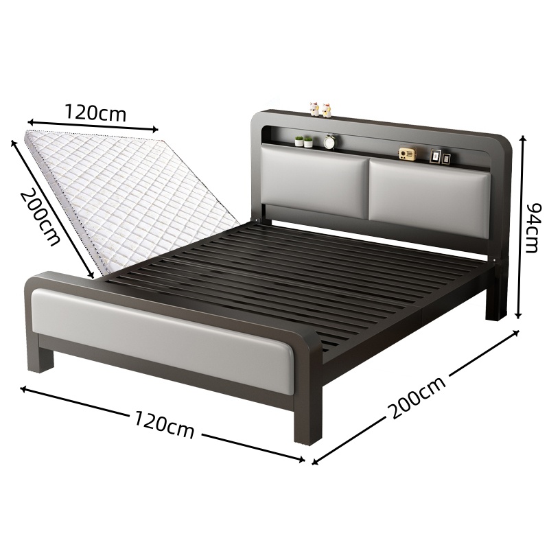 豫龙都 床+床垫1.2m张