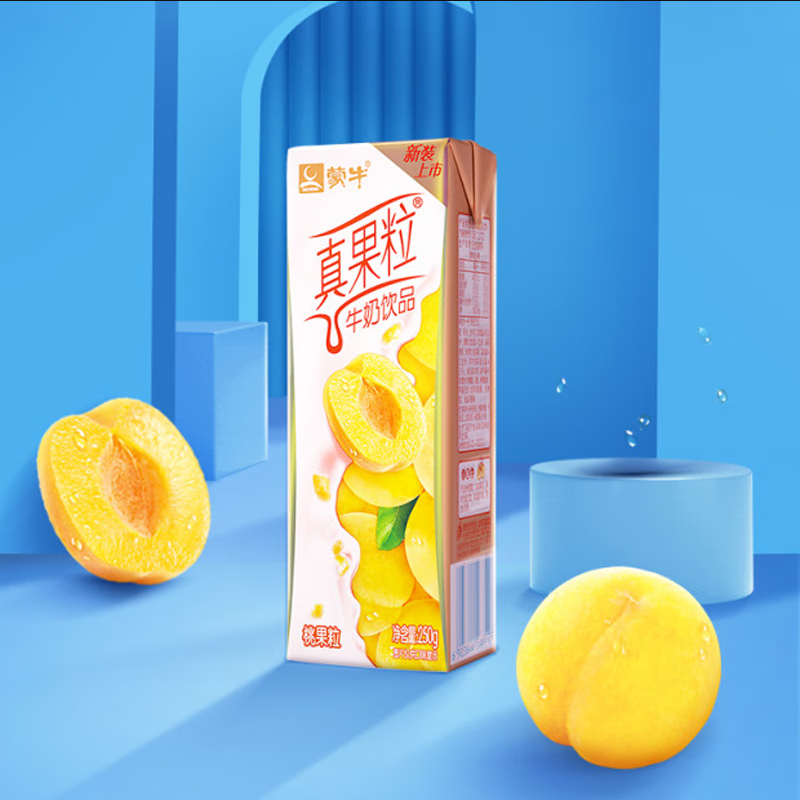 蒙牛 真果粒牛奶饮品 黄桃味 250ml*12盒高清大图