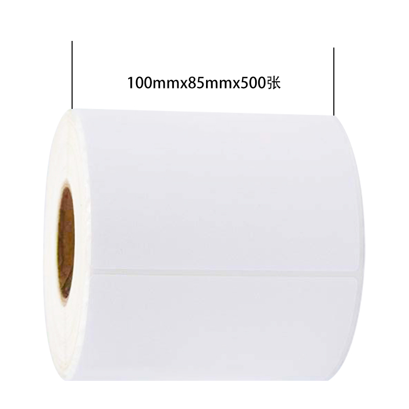 PAKADENI/帕卡德尼 铜版纸不干胶标签 白色 单排 100×85mm 管芯40mm 500张 1卷高清大图