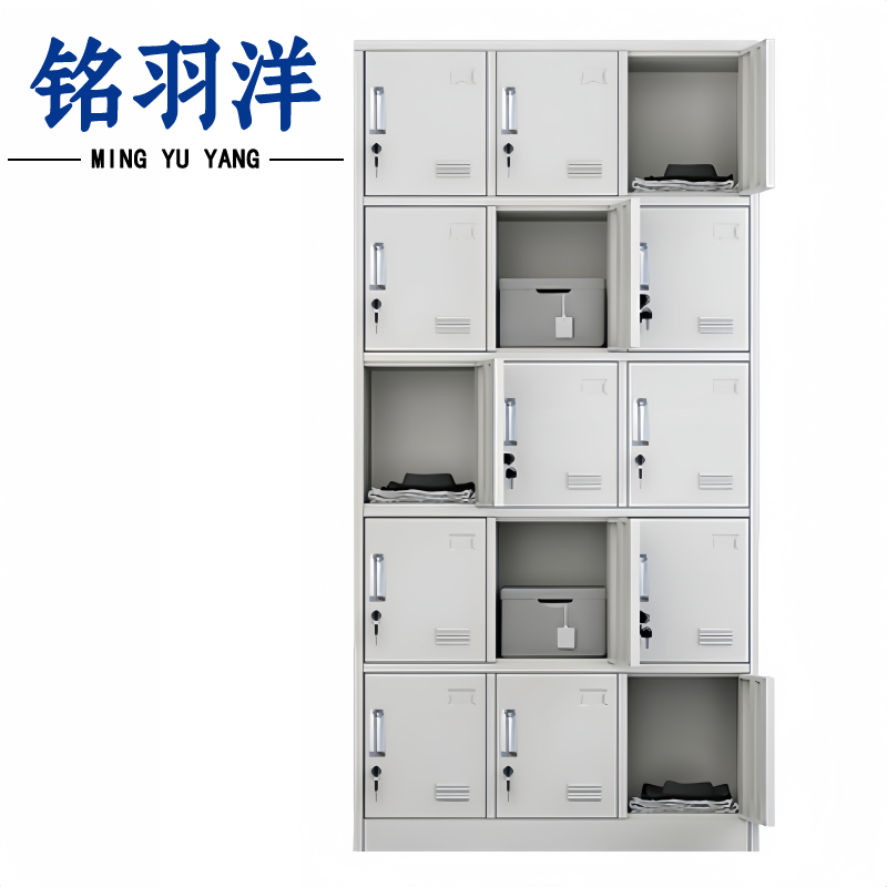 铭羽洋钢制储物柜15门90*35*180cm台高清大图
