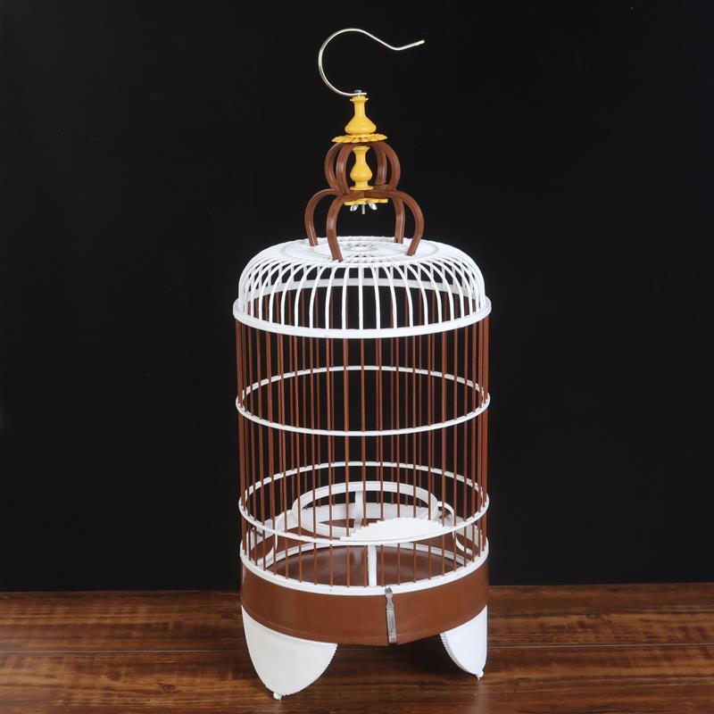 颠壳笼贝子笼黄雀笼玉鸟笼洗澡笼圆笼豆鸟笼 太子笼白色裸笼(送钩子)