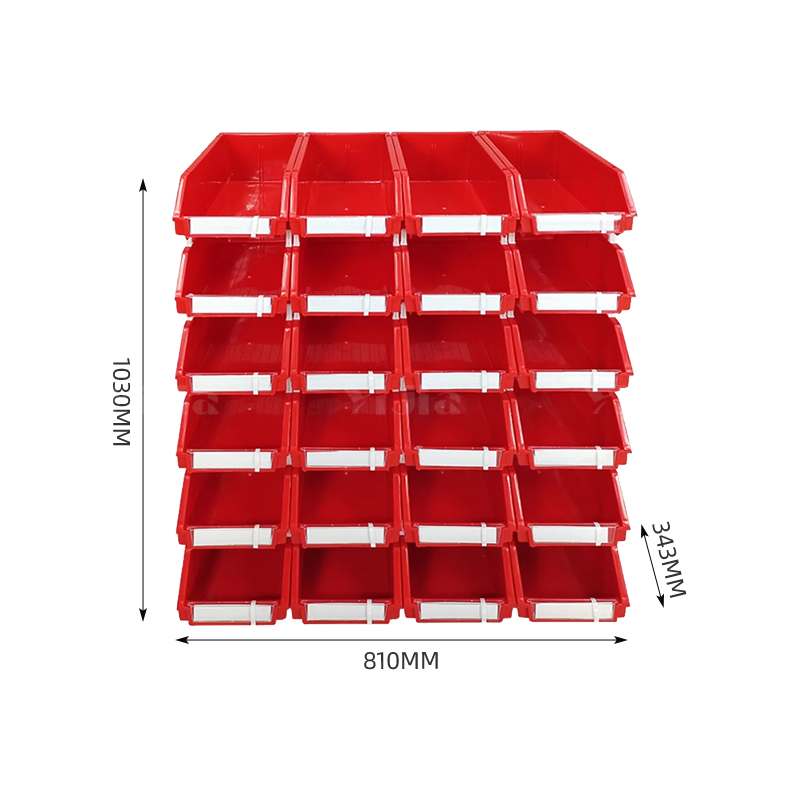 翌嘉YJ4121762 斜口组合式零件盒收纳分类货架型盒箱 红色 24只装 810*343*1030高清大图