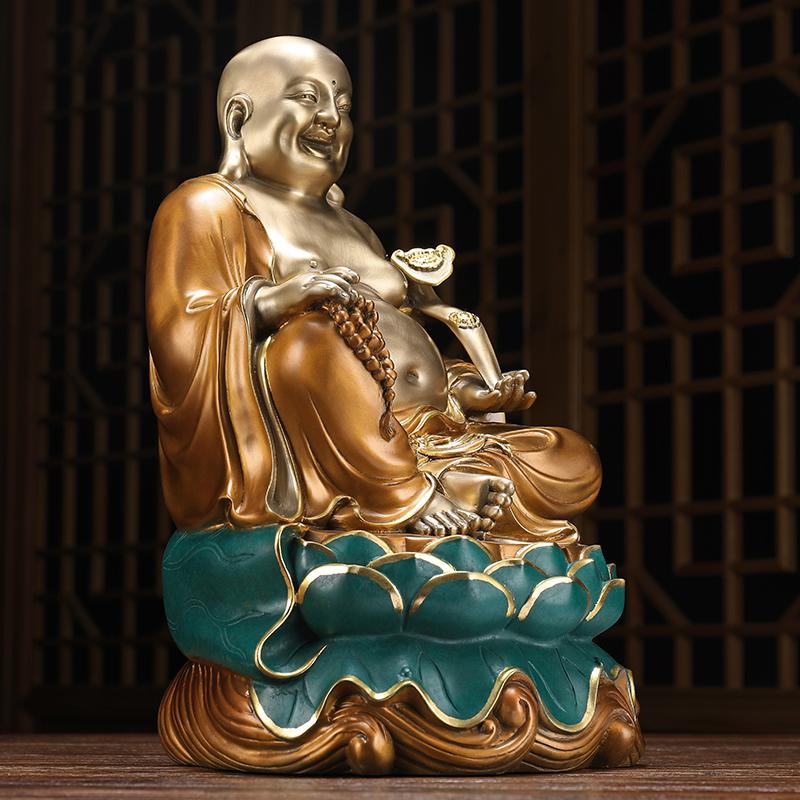 美帮汇铜弥勒佛摆件大肚笑佛佛像布袋佛供奉家用客厅如意高清大图