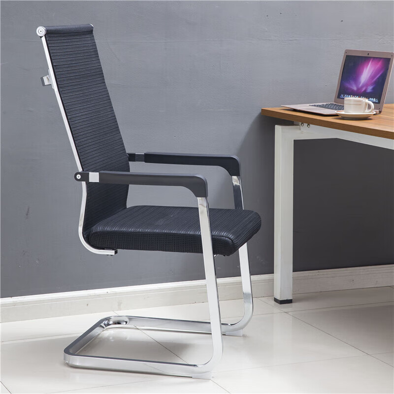 鑫金虎 弓形办公椅舒适学生宿舍电脑椅高背网布职员椅550*560*1080mm高清大图