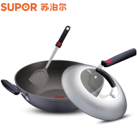 苏泊尔（SUPOR） PC32H4 精铁炒锅 不粘锅 煤气灶火红点3代轻油烟炒菜锅 明火燃气灶专用锅具有副手柄 32CM