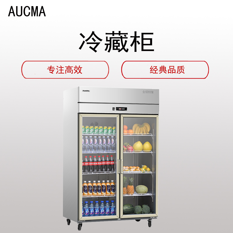 澳柯玛(AUCMA)VC-917XG 冷 藏 柜(双门 立式 不锈钢冰柜 120*72*197)