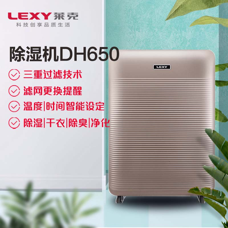 莱克(LEXY)除湿机DH650家用除臭空气净化 日除湿量65升/干衣机 客厅卧室强劲除湿干衣智能控制