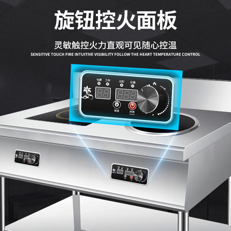 史蒂芬Stevison YK-HL-2BZL-300PA-355 立式平凹组合电磁炉(定制品) 豪华立式一字2头电磁组高清大图