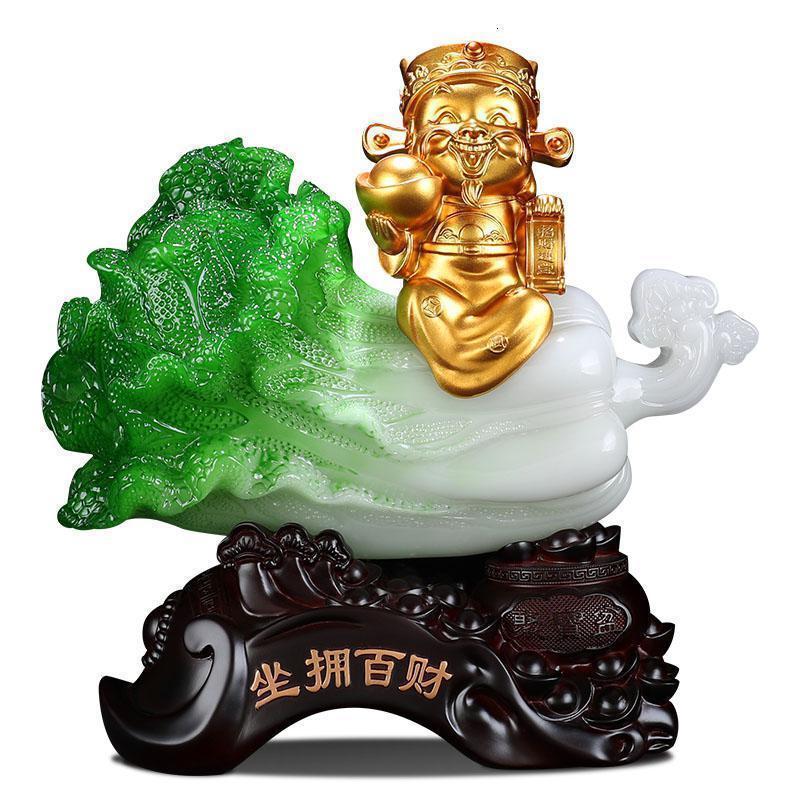 坐拥百财白菜摆件财神客厅家居饰品店铺公司前台开业礼品_874_19