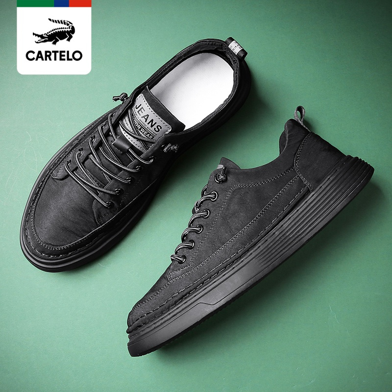 线下专柜同款卡帝乐鳄鱼cartelo新款时尚冰丝布男士休闲鞋男鞋板鞋