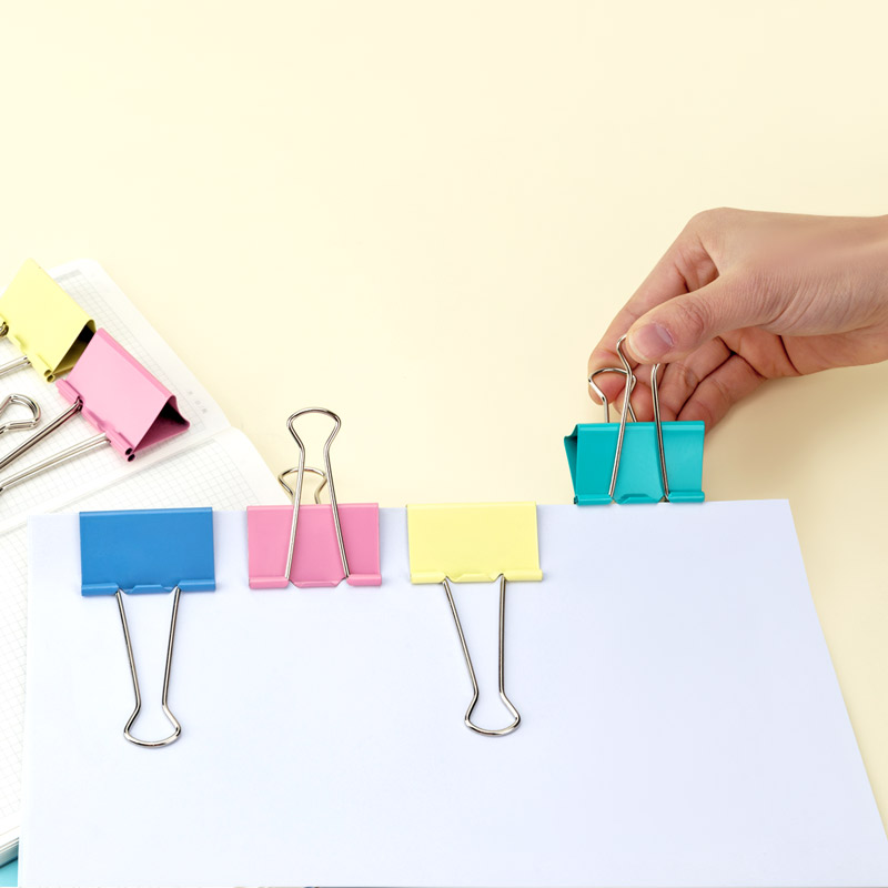 广博(GuangBo) W48108 41mm 24只/盒 长尾票夹 长尾夹 彩色高清大图