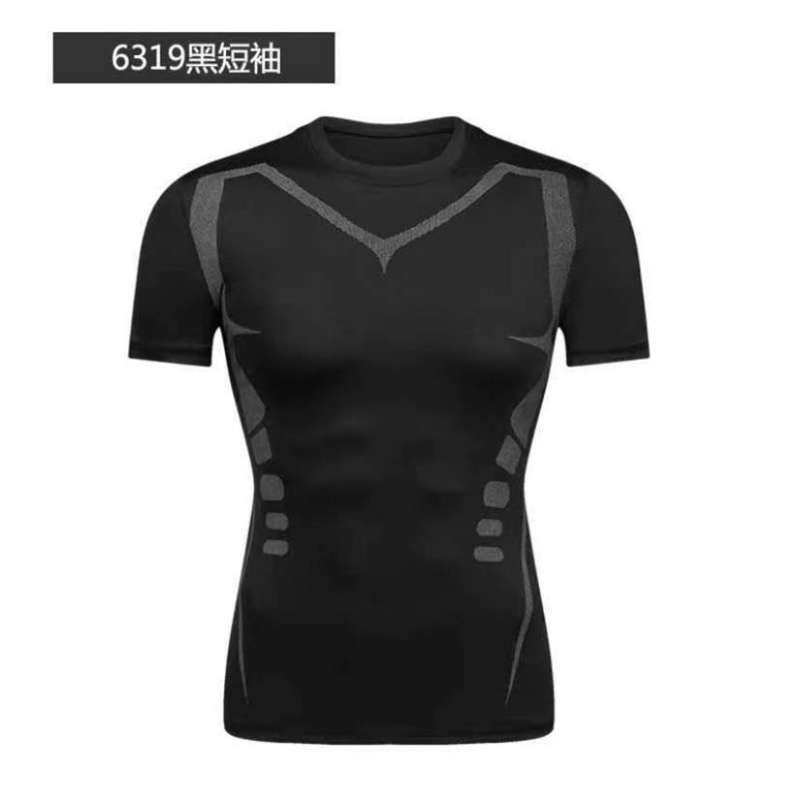 泳衣男套装泳裤防尴尬游泳裤夏季男士全身上衣温泉装备 6319黑短袖 S建议90-100斤