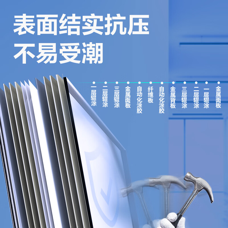 得力(deli)7884可移动可翻转白板H型双面白板900*1800