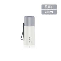 新款保温杯女简约小清新可爱双饮款带盖可喝水小型便携学生创意 贝壳白