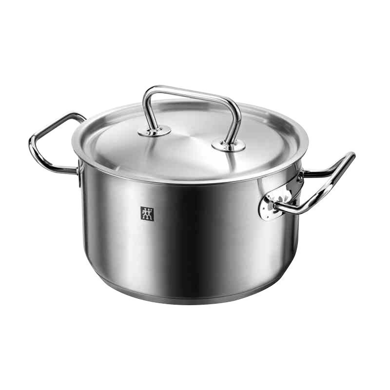 双立人 (ZWILLING) 不锈钢汤锅Classic系列深烧锅双耳炖锅 24CM 6L