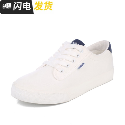 2022新款秋冬加绒平底帆布鞋女 文艺运动保暖小白鞋情侣棉鞋启如