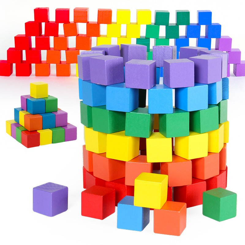 正方体积木数学教具小学木制小方块拼搭立体几何模型儿童动手动脑智力